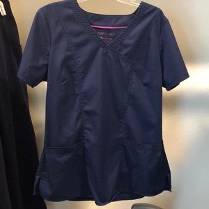 Healing hands navy blue Medium scrub top & bottom